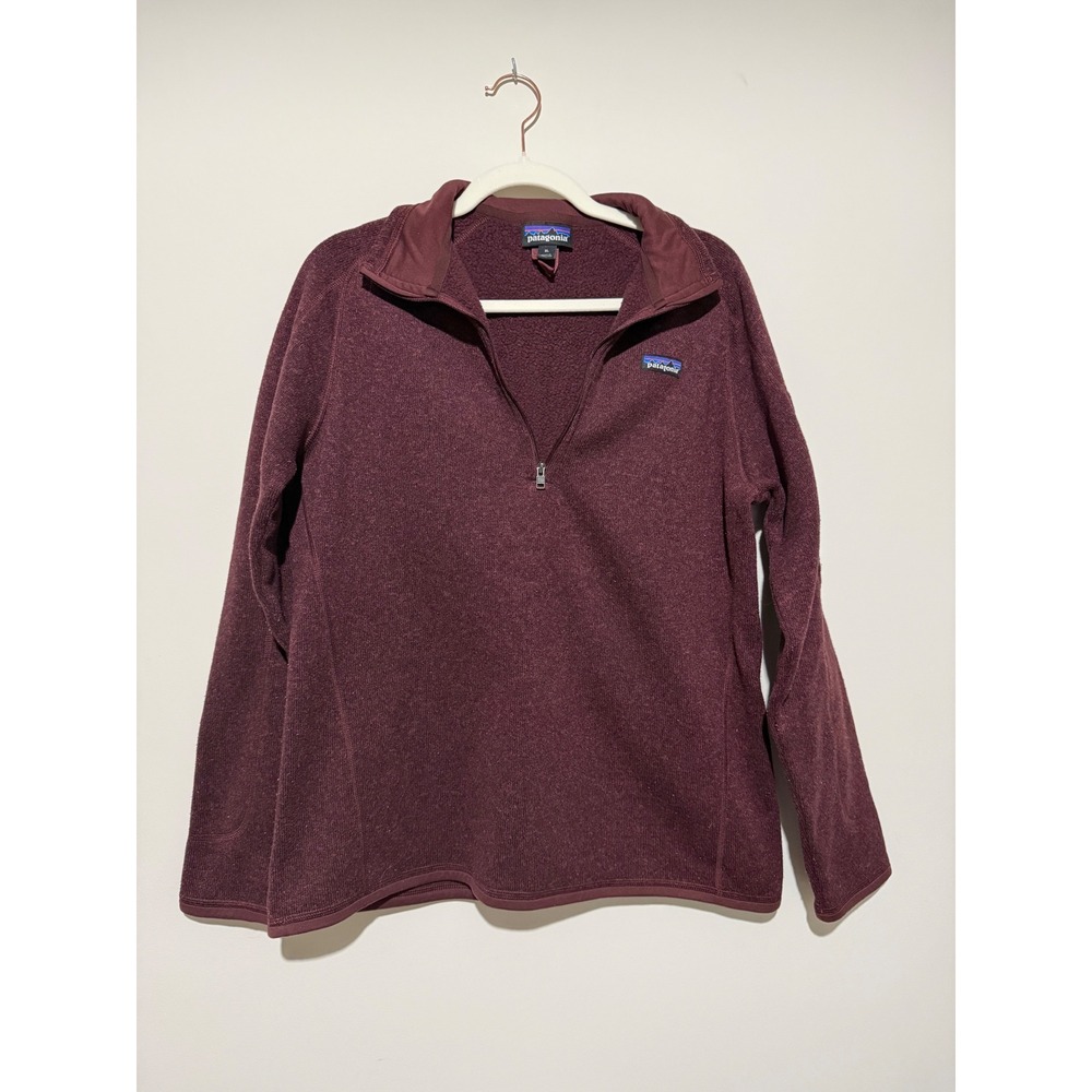 Patagonia Better Sweater Womens XL 1/4 Zip Fleece Pullover Burgundy Heather